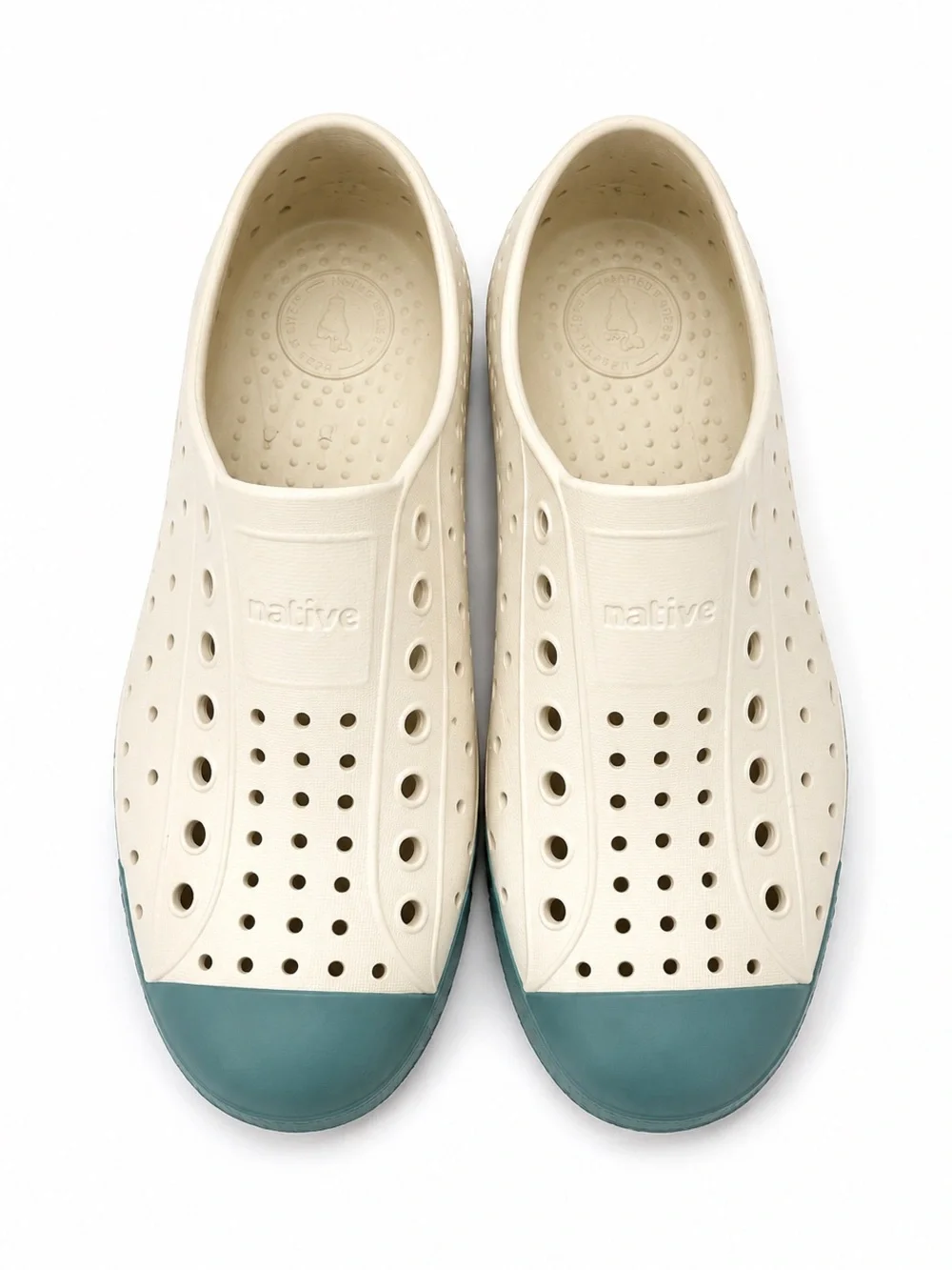 Native Jefferson Sugarlite Slip-On Waterproof Sneakers Bone Sage Green Kids 2